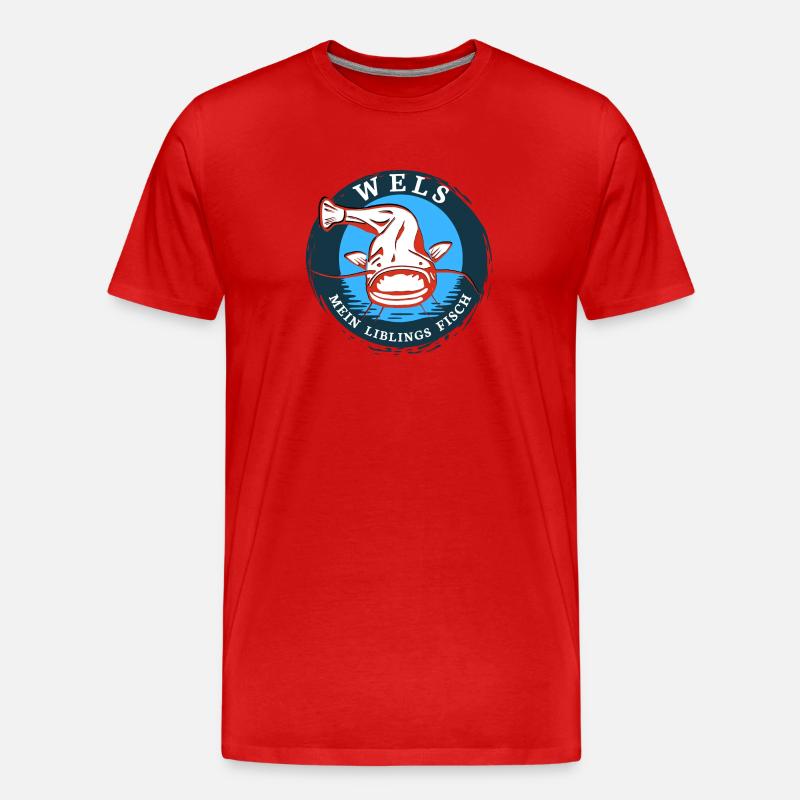 Pêche Poisson-chat mon poisson préféré - T-shirt bio Premium Homme - rouge