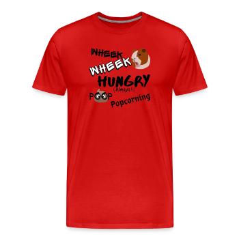 Cadeau Cochon d'inde heureux - T-shirt bio Premium Homme - rouge - Devant - Damien (186cm)