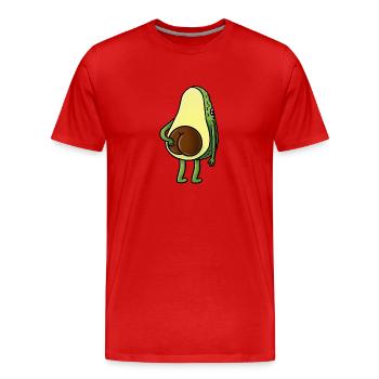 Avocado Po für Avocado Liebhaber - Männer Premium Bio T-Shirt - Rot - Vorne - Damien (186cm)