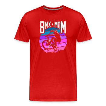 BMX Mom | BMX Mutter | BMX Mama | BMX Mamma - Männer Premium Bio T-Shirt - Rot - Vorne - Damien (186cm)