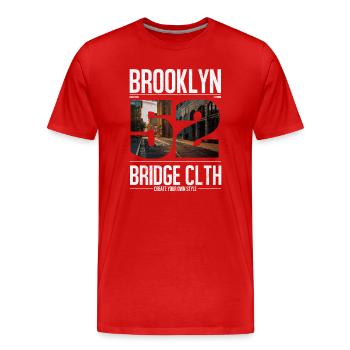 Brooklyn Bridge Streetline - Men's Premium Organic T-Shirt - red - Front - Damien (186cm)
