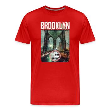 Brooklyn Birdge - T-shirt bio Premium Homme - rouge - Devant - Damien (186cm)