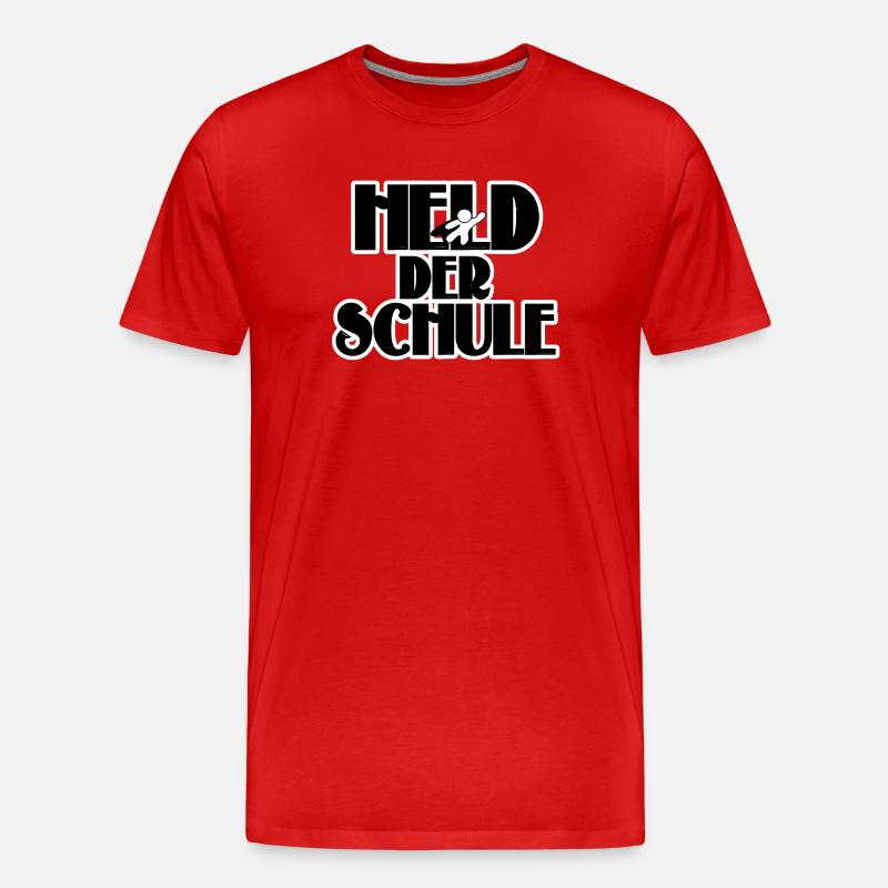 Schule Schüler Lehrer Held Sprüche - Männer Premium Bio T-Shirt - Rot
