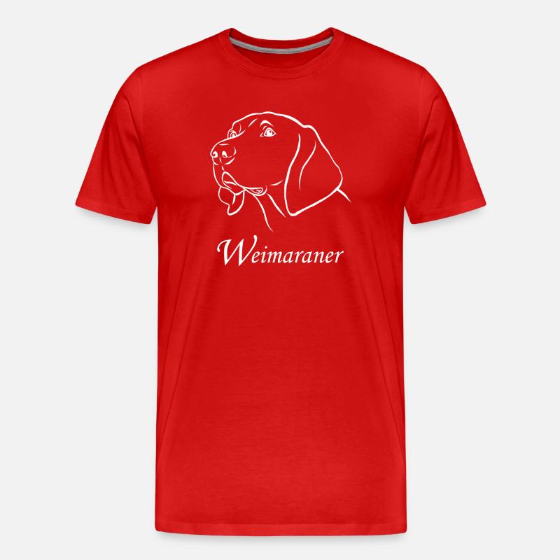 Weimaraner Portrait - Männer Premium Bio T-Shirt - Rot