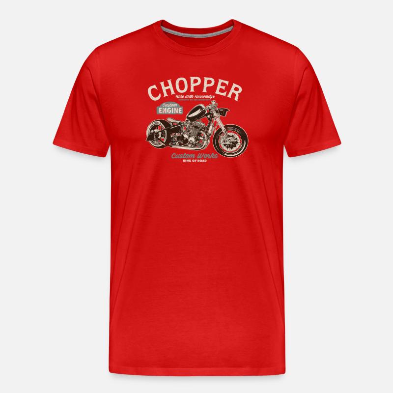 Chopper Custom Engine - Männer Premium Bio T-Shirt - Rot