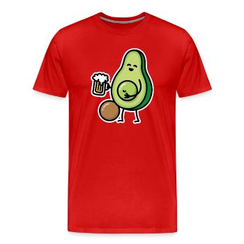 Cadeau drôle de buveur de bière drôle de ventre de bière d'avocat - T-shirt bio Premium Homme - rouge - Devant - Damien (186cm)