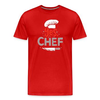 Chefkoch Koch Küchenchef - Männer Premium Bio T-Shirt - Rot - Vorne - Damien (186cm)