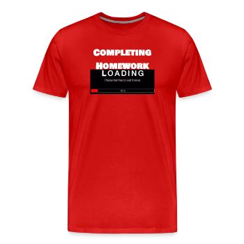 Scrolling Ladebalken Universität Lustiger Druck - Männer Premium Bio T-Shirt - Rot - Vorne - Damien (186cm)