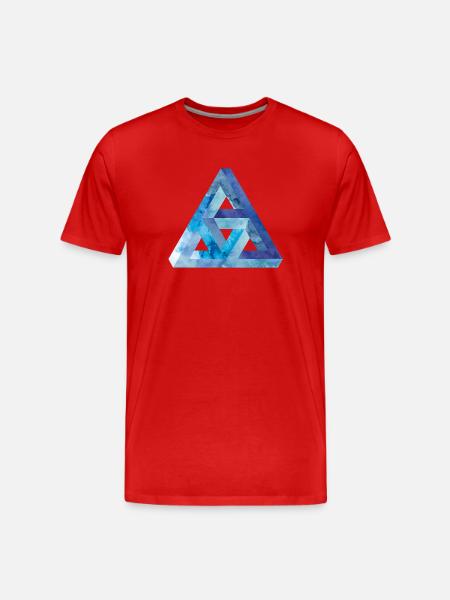 Optical illusion triangle Escher - Men's Premium Organic T-Shirt - red
