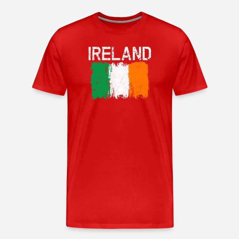 Conception du drapeau Grunge Ireland - T-shirt bio Premium Homme - rouge