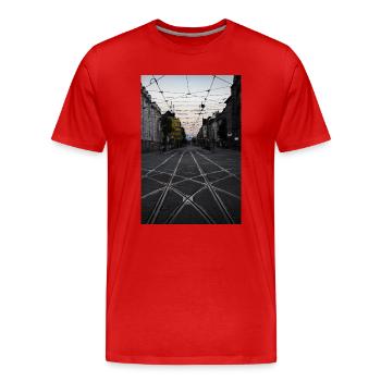 Rails - Men's Premium Organic T-Shirt - red - Front - Damien (186cm)