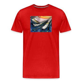 Bild - Männer Premium Bio T-Shirt - Rot - Vorne - Damien (186cm)