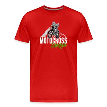 Motocross Lifestyle - Männer Premium Bio T-Shirt - Rot - Vorne - Damien (186cm)