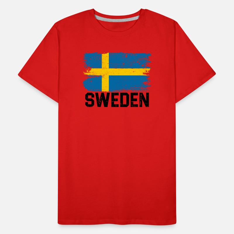 Swedish Brush Flag Men's Premium Organic T-Shirt
