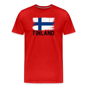 Nordic Flag Brushstroke - Men's Premium Organic T-Shirt - red - Front - Damien (186cm)