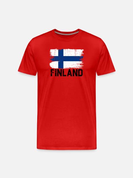 Nordic Flag Brushstroke - Men's Premium Organic T-Shirt - red