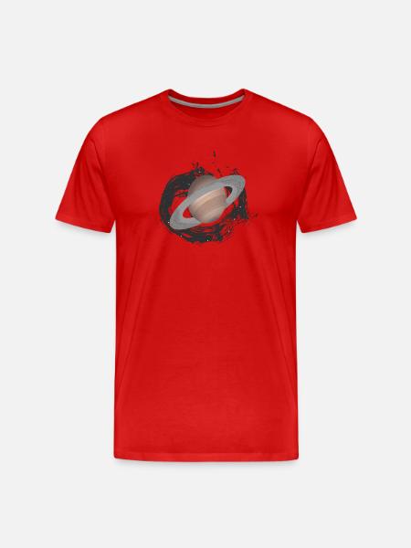 planet Saturn, planet, alien - Men's Premium Organic T-Shirt - red