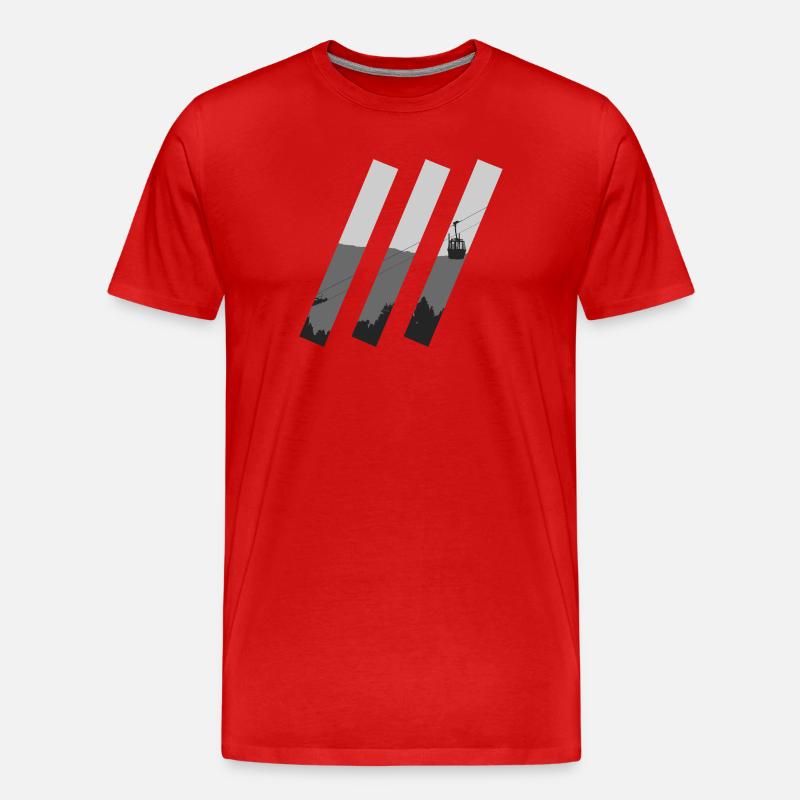 Gondel Schrägstriche - Männer Premium Bio T-Shirt - Rot