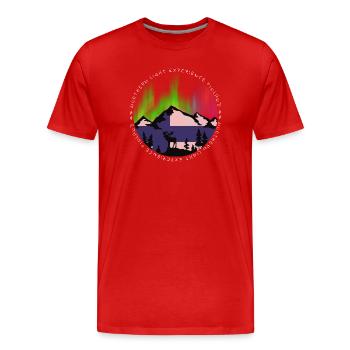 Conception de l’expérience des aurores boréales - T-shirt bio Premium Homme - rouge - Devant - Damien (186cm)