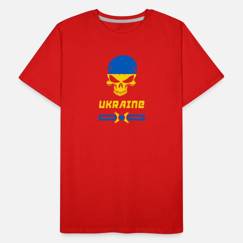 Conception de crâne d'Ukraine / idée cadeau T-shirt bio Premium Homme