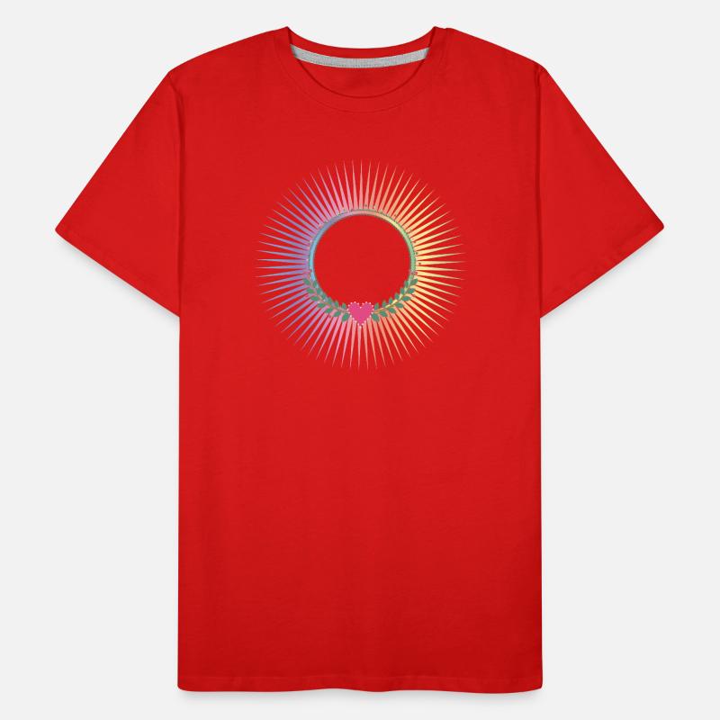 Couronne de couleur pastel vif avec coeur T-shirt bio Premium Homme