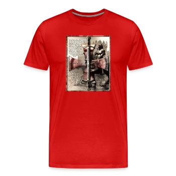 Templars of Steel - The Letter - Men's Premium Organic T-Shirt - red - Front - Damien (186cm)