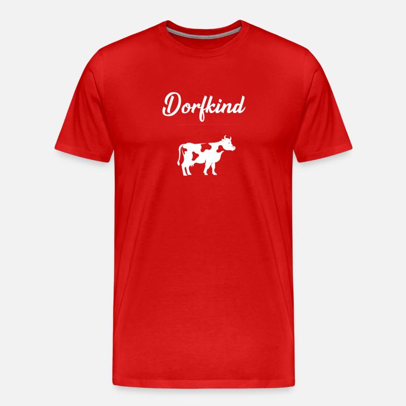 dorfkind Kühe - Männer Premium Bio T-Shirt - Rot