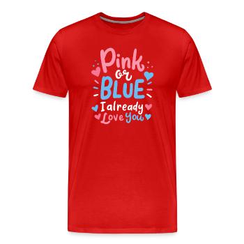 Fête de révélation du genre - T-shirt bio Premium Homme - rouge - Devant - Damien (186cm)