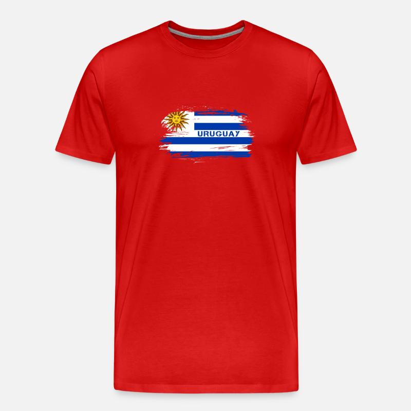 Uruguay Flaggen Design / Geschenkidee - Männer Premium Bio T-Shirt - Rot