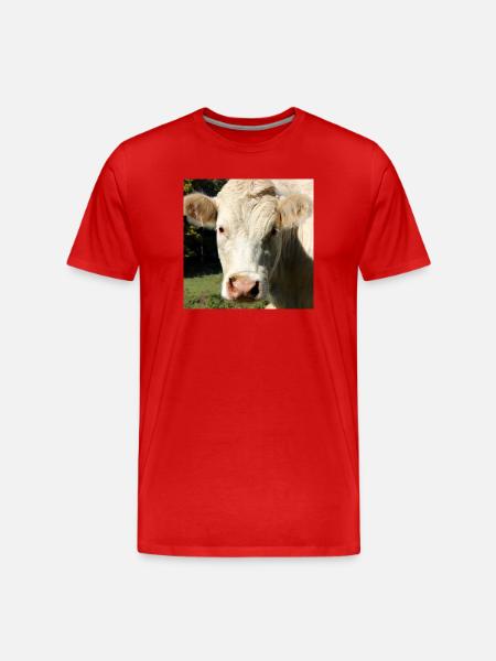 Affiche vache - T-shirt bio Premium Homme - rouge
