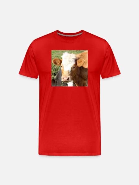 Affiche vache - T-shirt bio Premium Homme - rouge