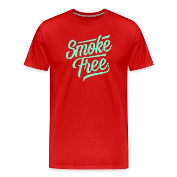Smoke free - Rauchfrei - Nichtraucher - Ohne Tabak - Männer Premium Bio T-Shirt - Rot - Vorne - Damien (186cm)
