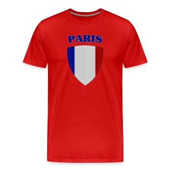 Paris (Paris) - T-shirt bio Premium Homme - rouge - Devant - Damien (186cm)