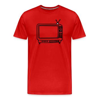 la télé - T-shirt bio Premium Homme - rouge - Devant - Damien (186cm)