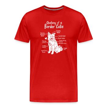 Border Collie - Men's Premium Organic T-Shirt - red - Front - Damien (186cm)