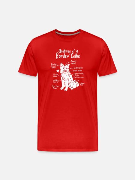 Border Collie - Men's Premium Organic T-Shirt - red
