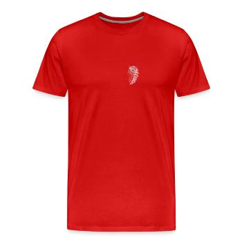 ellie,Joel,Fireflies,Scars,Wolves,The last of - Men's Premium Organic T-Shirt - red - Front - Damien (186cm)