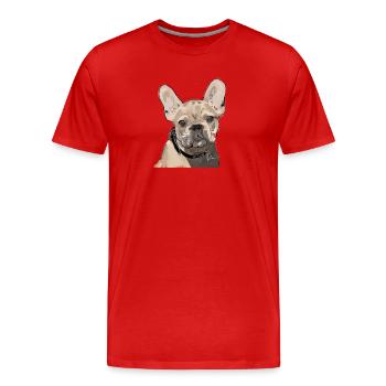 French Bulldog - Men's Premium Organic T-Shirt - red - Front - Damien (186cm)