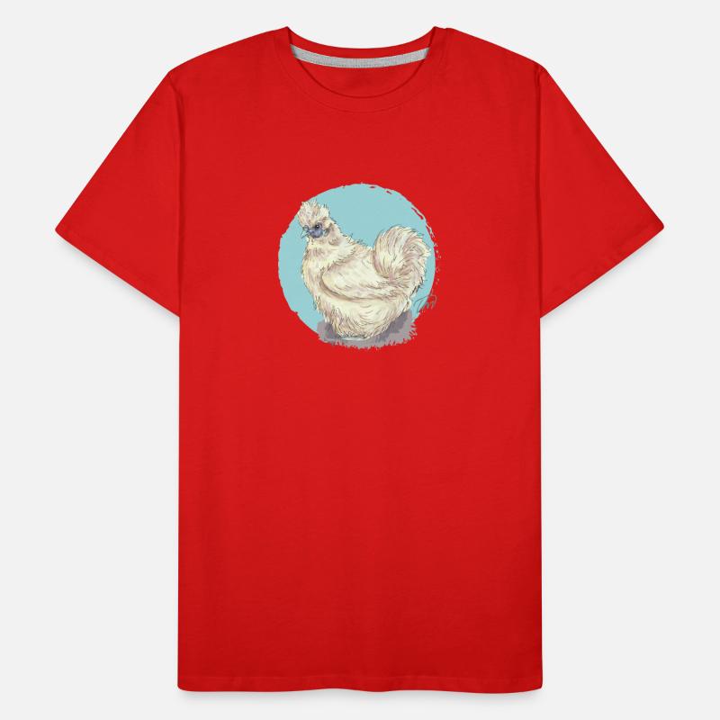 White silk hen Men's Premium Organic T-Shirt