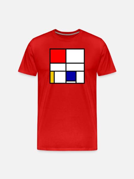 Mondrian 3 - Männer Premium Bio T-Shirt - Rot