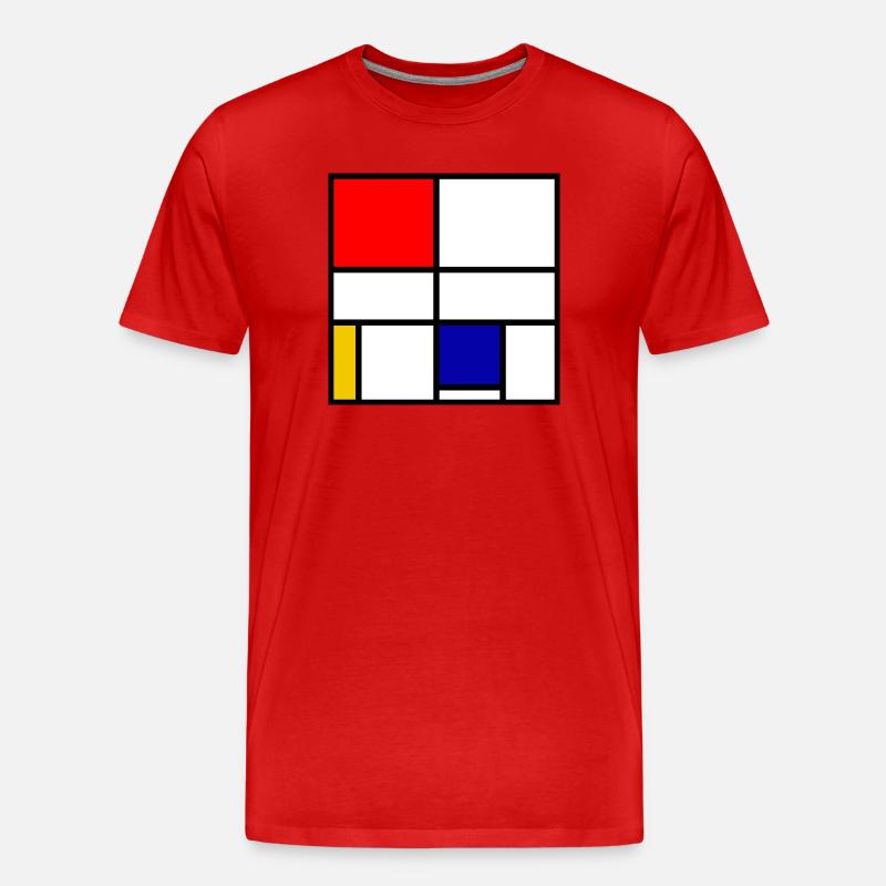 Mondrian 3 - Männer Premium Bio T-Shirt - Rot