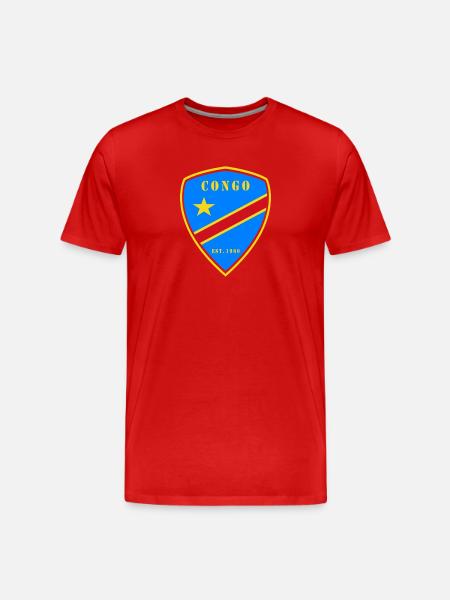 Kongo Wappen Design - Männer Premium Bio T-Shirt - Rot