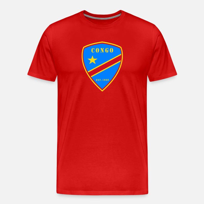 Kongo Wappen Design - Männer Premium Bio T-Shirt - Rot