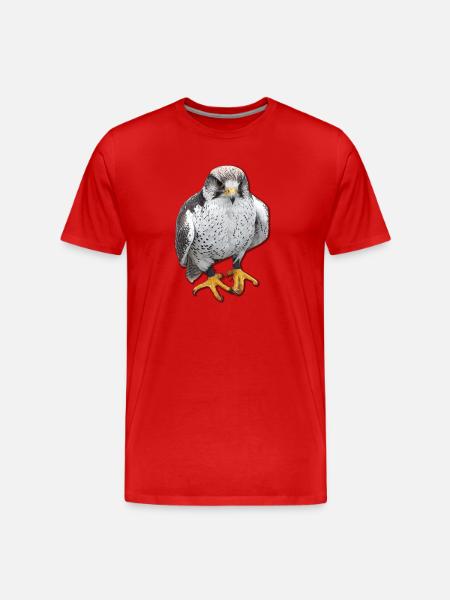 Magnifique Portrait du Faucon Estampe - T-shirt bio Premium Homme - rouge