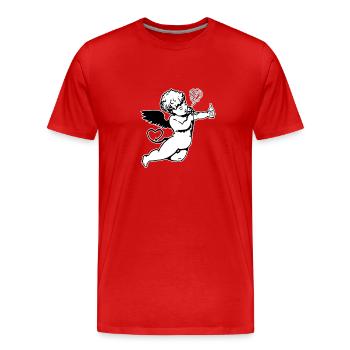 Demon-Ange - T-shirt bio Premium Homme - rouge - Devant - Damien (186cm)