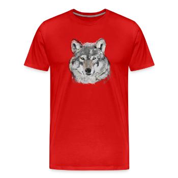 Loup - T-shirt bio Premium Homme - rouge - Devant - Damien (186cm)