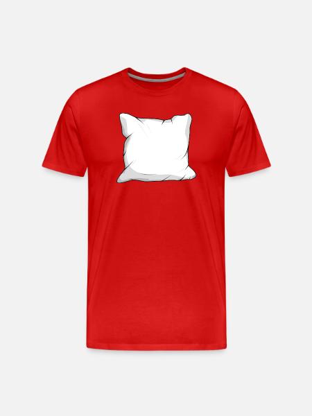 large cuddly white down pillow - Men's Premium Organic T-Shirt - red