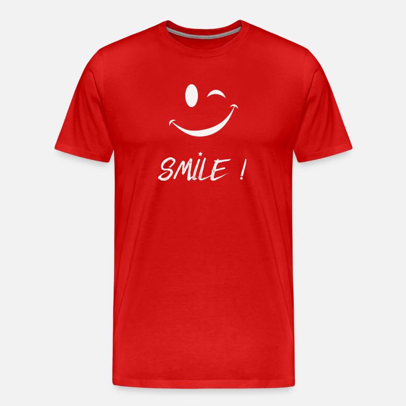 Smile - Männer Premium Bio T-Shirt - Rot