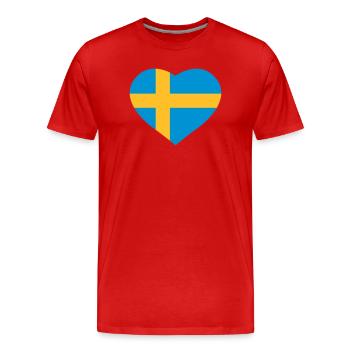 Coeur de Suède - T-shirt bio Premium Homme - rouge - Devant - Damien (186cm)