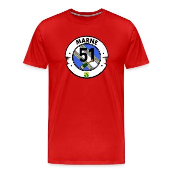 Marl - Men's Premium Organic T-Shirt - red - Front - Damien (186cm)